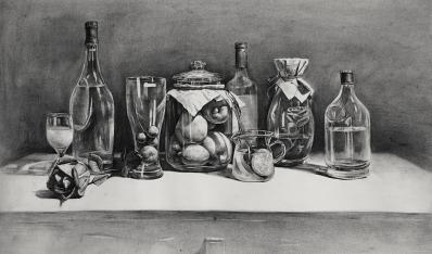 學生素描靜物作品